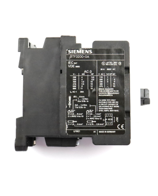 Siemens 3TB46 17-0AD0 Schütz 22KW Spule 42/50VAC ohne Hilfsschalter Siemens 3TB46 17-0AD0 Schütz 22KW Spule 42/50VAC ohne Hilfsschalter