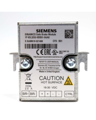 Sinamics Bremsrelais 6SL3252-0BB01-0AA0 OVP