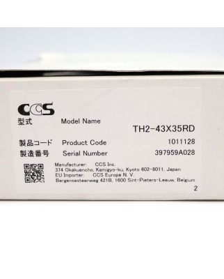 CCS Durchlichtbeleuchtung TH2-43X35RD 1011128 Rot OVP