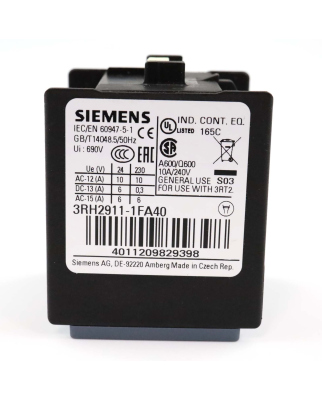 Siemens Hilfsschalter 3RH2911-1FA40 NOV