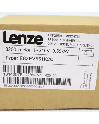 Lenze Frequenzumrichter 8200 vector 13142075 E82EV551K2C OVP