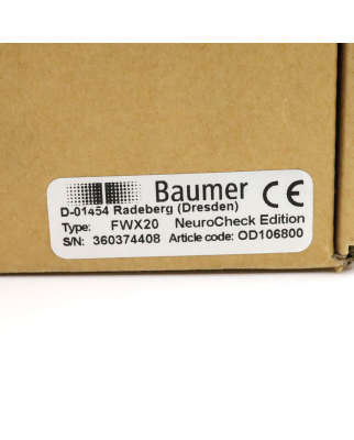 NeuroCheck/Baumer Industriekamera FWX20 OD106800 OVP