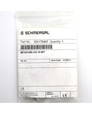 SCHMERSAL Betätiger AZM 161-B1F 101175431 OVP