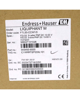 Endress+Hauser Liquiphant M FTL51-CCW1/0 OVP