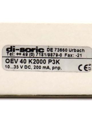 di-soric Laser-Einweglichtschranke OEV 40 K 2000 P3K OVP