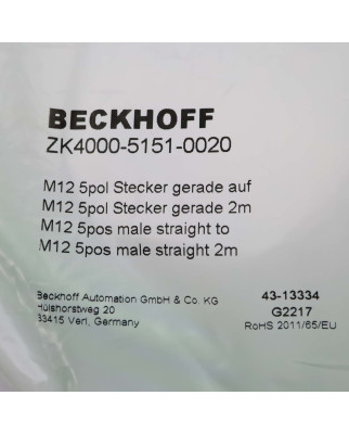 Beckhoff Encoderleitung ZK4000-5151-0020 2m OVP
