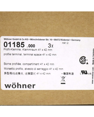 Wöhner Profilklemme 01185 (3Stk.) OVP