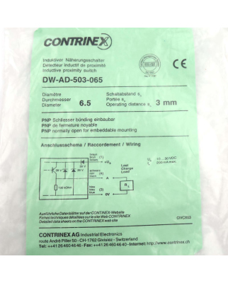CONTRINEX Induktiver Näherungsschalter DW-AD-503-065...