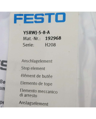 Festo Anschlagelement YSRWJ-5-8-A 192968 OVP