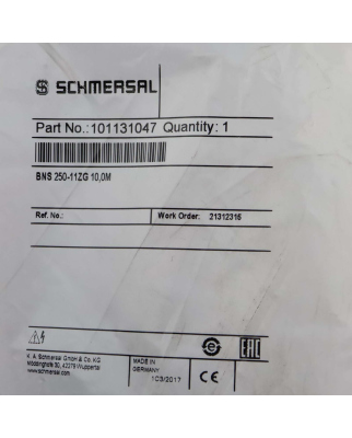 SCHMERSAL Magnet-Sensor BNS 250-11ZG 10,0M 101131047 OVP