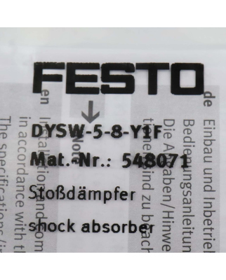 Festo Stoßdämpfer DYSW-5-8-Y1F 548071 OVP