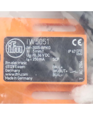 ifm efector induktiver Sensor IW5051 IW-3005-BPKG OVP