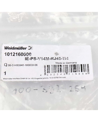Weidmüller Stecker IE-PS-V14M-RJ45-TH 1012160000 OVP