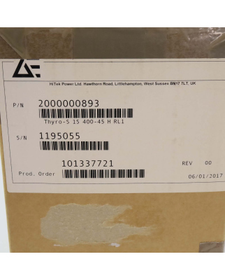 Advanced Energy Thyristor-Leistungssteller THYRO-S 1S 400-45 H RL1 Rev.00 OVP