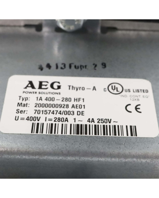 AEG Thyristorsteller THYRO-A 1A 400-280 HF1 Rev.AE01 GEB