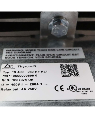 Advanced Energy Thyristor-Leistungssteller THYRO-S 1S 400-280 HF RL1 GEB
