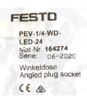 Festo Winkeldose PEV-1/4-WD-LED-24 164274 OVP