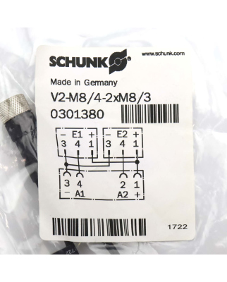 SCHUNK Sensor-Verteiler V2-M8-4P-2XM8-3P 0301380 OVP