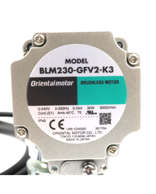 ORIENTAL MOTOR DC Motor BLM230-GFV2-K3 + GFV2G200 i:...