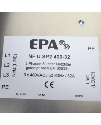 EPA Netzfilter NF U SP2 400-32 OVP