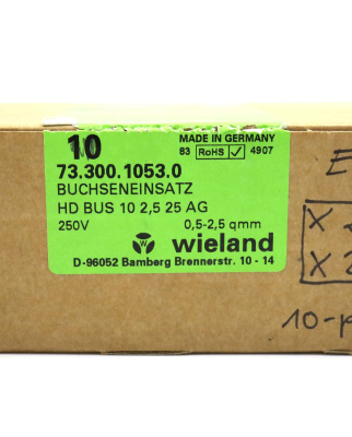 Wieland Buchseneinsatz HD BUS 10 2,5 25 AG 73.300.1053.0...