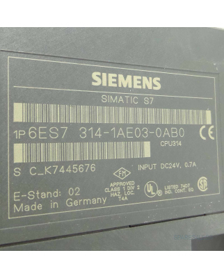 Simatic S7 CPU314 6ES7 314-1AE03-0AB0 GEB