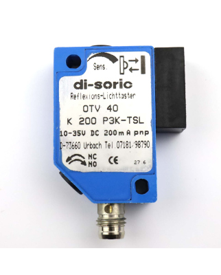 di-soric Laser-Einweglichtschranke OTV 40 K 200 P3K-TSL GEB