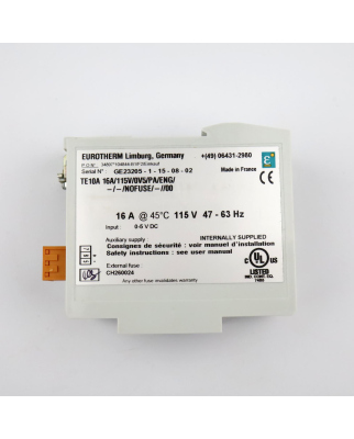 EUROTHERM Thyristorsteller TE10A 115V OVP