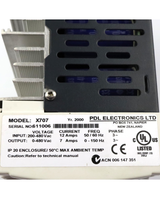 PDL Electronics LTD Frequenzumrichter Xtravert X707 GEB