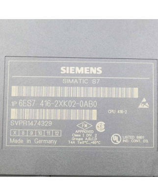 Simatic S7 CPU416-2 6ES7 416-2XK02-0AB0 HW:07/FW:V3.1.0 GEB