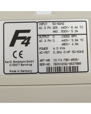 KEB Frequenzumrichter Combivert 10.F4.FBD-4R05 2,2kW GEB