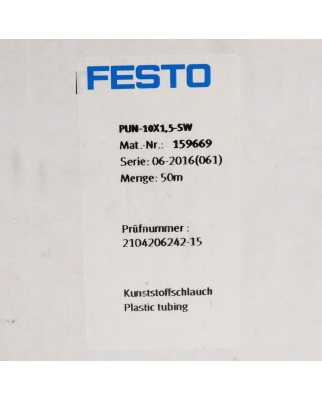 Festo Kunststoffschlauch PUN-10X1,5-SW 159669 50m OVP