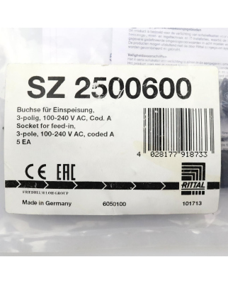 RITTAL Anschlusszubehör SZ 2500600 (5Stk.) OVP