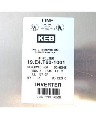 KEB HF-Filter 19.E4.T60-1001 GEB