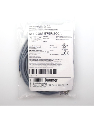 Baumer electric Präzisionsschalter MY COM E75P/200/L...