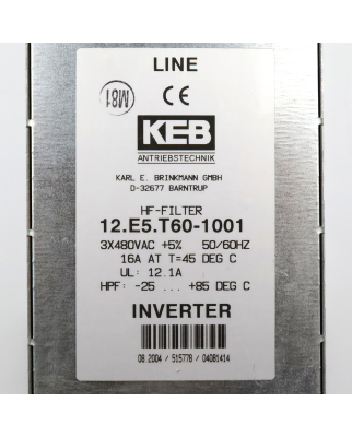 KEB HF-Filter 12.E5.T60-1001 GEB