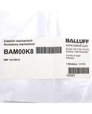 Balluff Haltewinkel BAM00K8 BMF 103-HW-41 (3Stk.) OVP