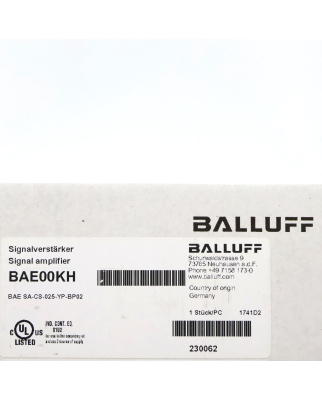 Balluff Signalverstärker BAE00KH BAE SA-CS-025-YP-BP02 OVP