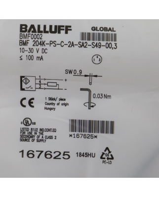 Balluff Magnetfeldsensor BMF0002 BMF...