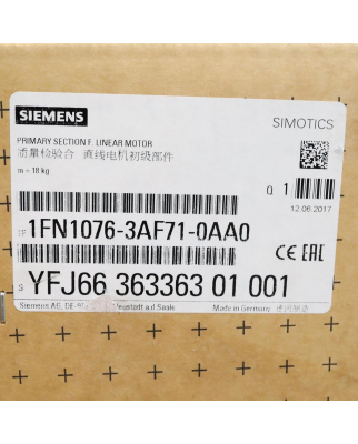 Siemens Simotics Primärteil für Linearmotor 1FN1076-3AF71-0AA0 OVP
