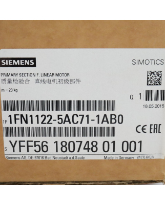 Siemens Simotics Primärteil für Linearmotor 1FN1122-5AC71-1AB0 OVP