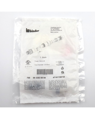 binder Stecker 768 99-3383-00-04 OVP