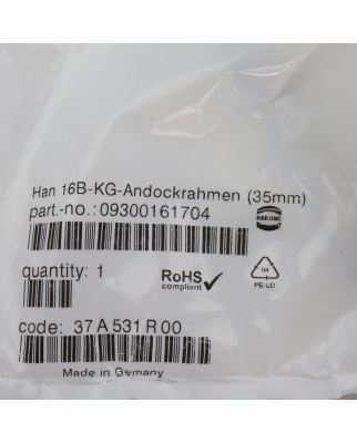 Harting Andockrahmen Han 16B-KG-Andockrahmen (35mm)...