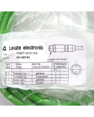 Leuze Verbindungsleitung KBET-5000-SA 50106740 OVP