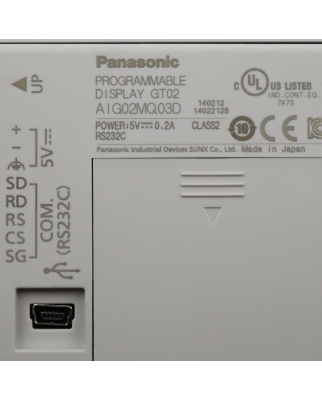 Panasonic Programmable Display AIG02MQ03D GT02 NOV