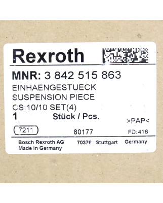 Rexroth Einhängestück 10/10 3842515863 (4Stk.) OVP