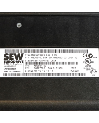 SEW Frequenzumrichter Movidrive MDS60A0300-503-4-00...