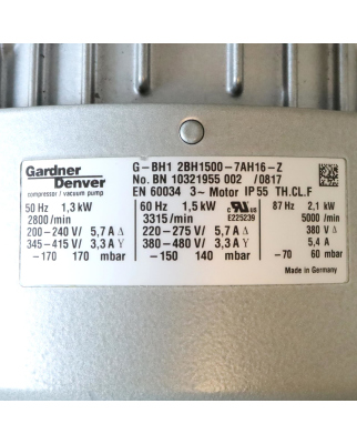 Gardner Denver ELMO-Rietschle Seitenkanalverdichter G-BH1...