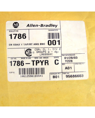 Allen Bradley CN COAX Y TAP/RT 1786-TPYR OVP