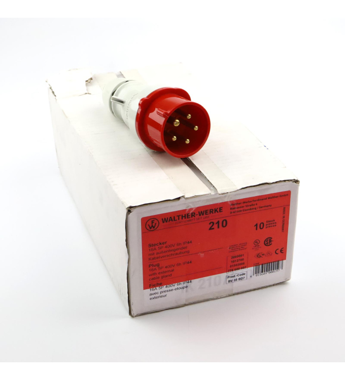 Walther CEE Stecker 210 16A 5P 400V (10Stk.) OVP